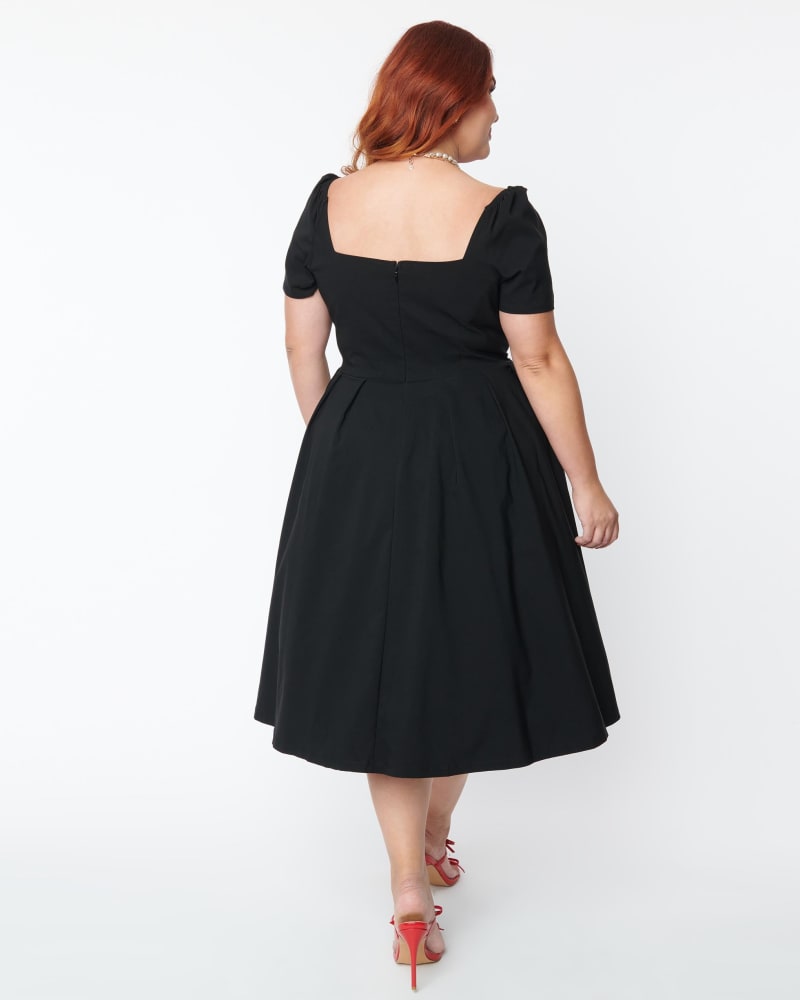 Ladies black swing dress sale